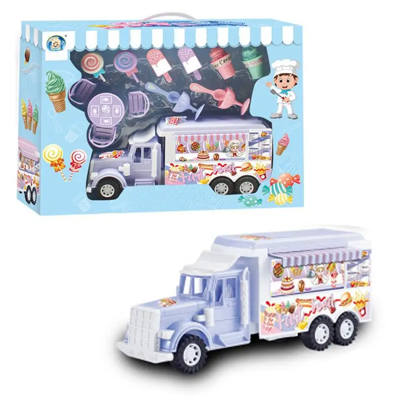 

Play House Toy City Ice Cream Car Legoings Ice-Cream Go-Cart Lollipop Popsicle Ice Cream Goblet Spoon Chair Table Toys Gift