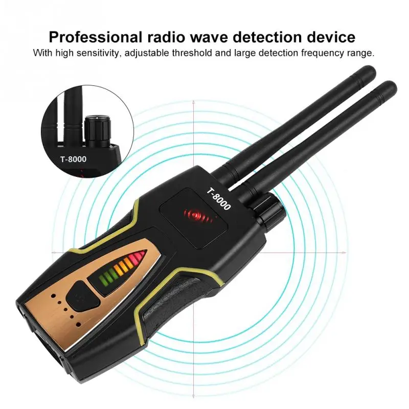 

T-8000 RF Signal Detector GSM Audio Finder GPS Scan Detector Anti-spy Bug High Quality