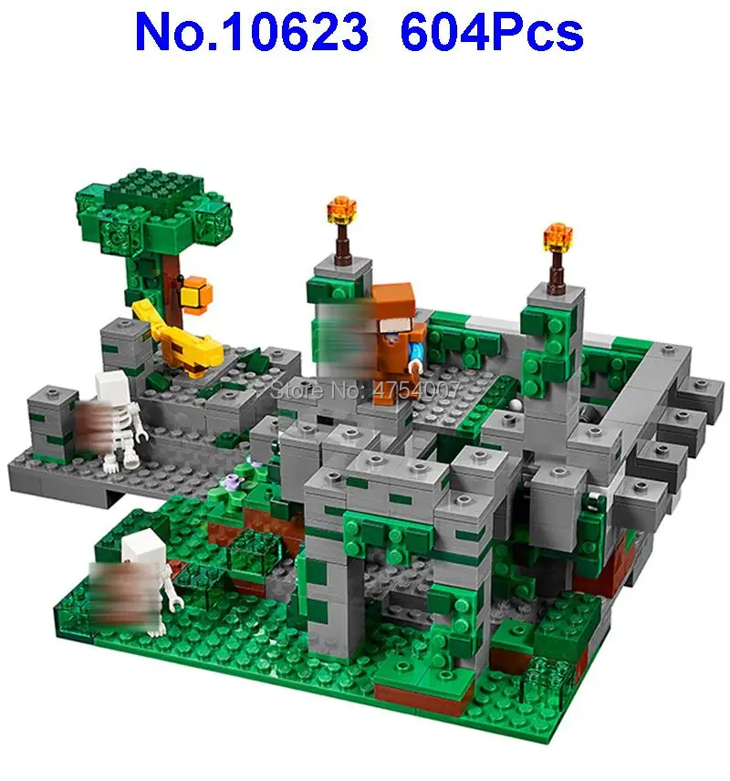 

10623 604pcs My World Forest Micronesia Jungle Temple Bela Building Blocks Compatible 21132 Toy
