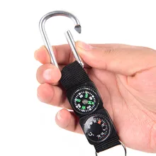 3 в 1 кемпинговый термометр компас мини Карабинер для выживания вешалка для ключей кольцо для ключей черный для отдыха на природе альпинизма пешего туризма