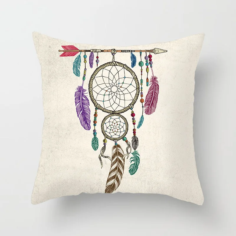 New Style Dream Catcher Series Pillow Cover Home decorative square Cushion multiple styles optional Peach Skin Pillowcase | Дом и сад