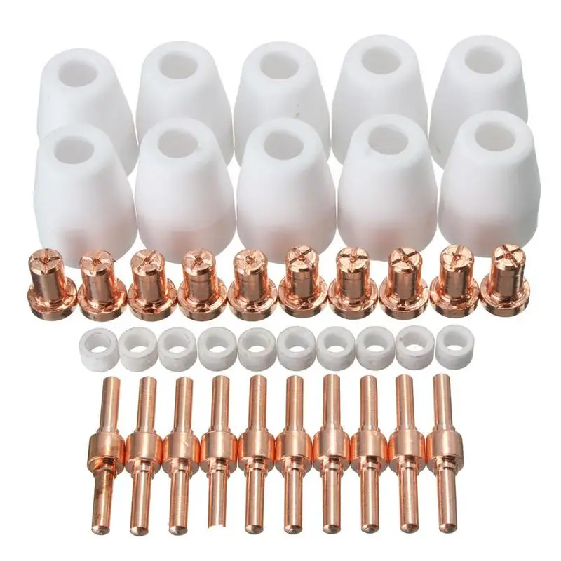 40PCs PT-31 LG-40 Air Plasma Cutter Tip Nozzle Electrode Extended Cutting Consumable For CUT-50 CUT-40D | Инструменты