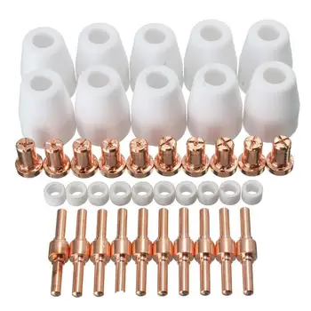 

40PCs PT-31 LG-40 Air Plasma Cutter Plasma Tip Nozzle Electrode Extended Cutting Consumable For CUT-50 CUT-40D