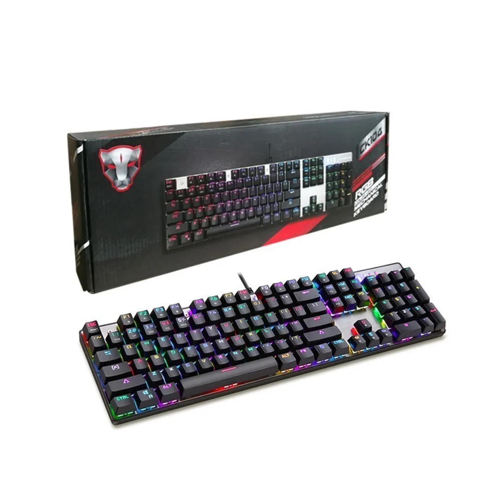 Motospeed CK104 Проводная Механическая клавиатура 104 клавиши английская игровая RGB