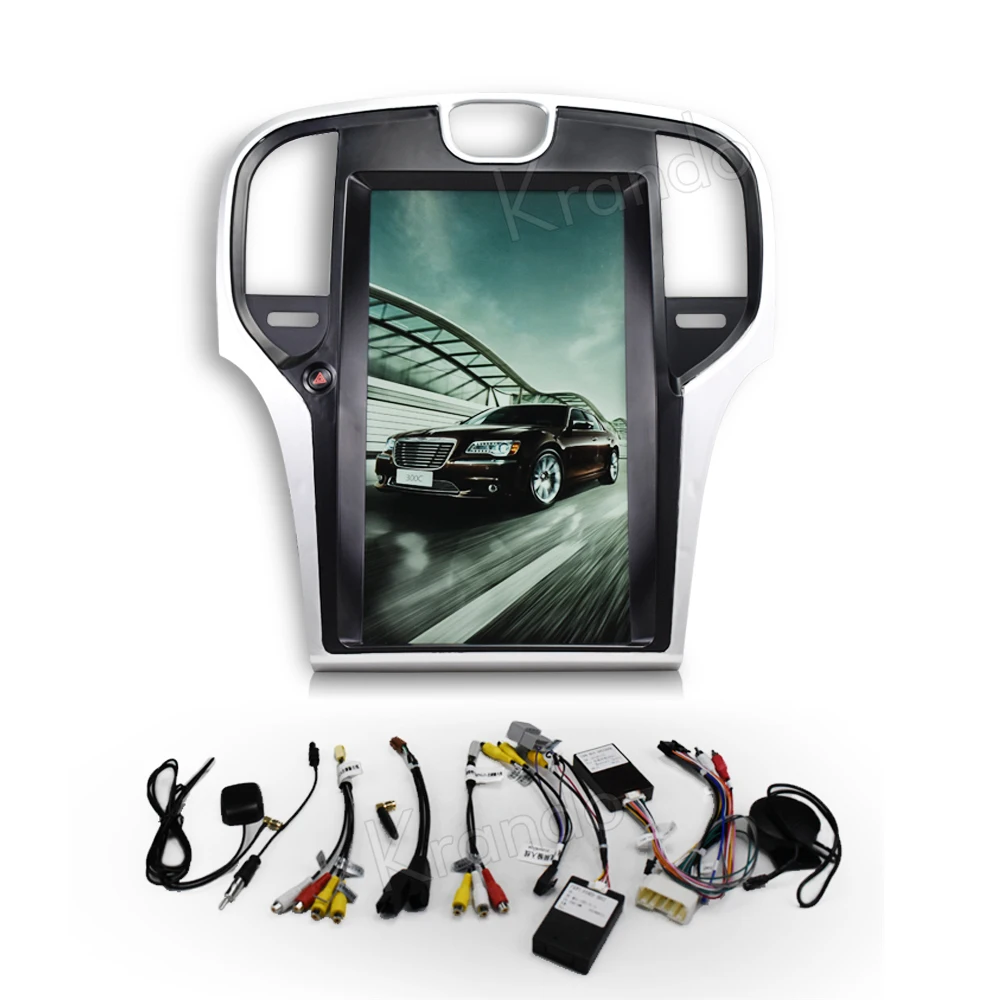 Flash Deal Krando Android 6.0 13.3" Tesla Vertical for Chrysler 300C 2013-2018 car radio gps navigation multimedia system BT 1