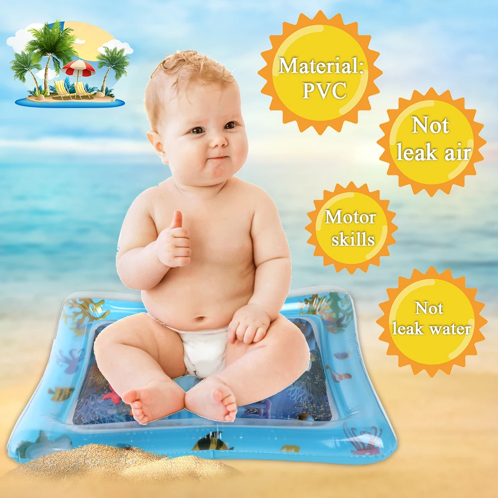 

PVC Baby Water Play Mat Inflatable Underwater World Playmat Toddler Fun Activity Pad Prostrate Water Cushion Pat Pad