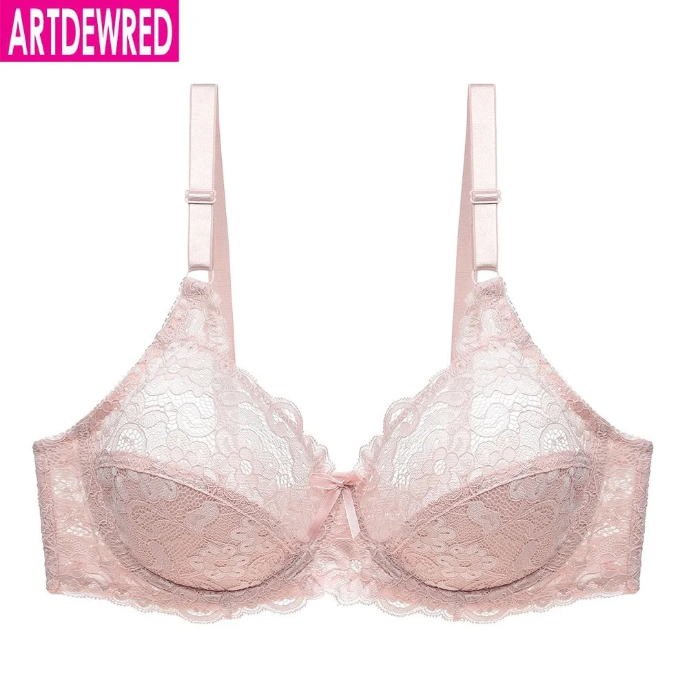 Sexy Women Lace Plus Size Bra Cotton Mesh Bralette Lingerie Female Seamless Unpadded Floral Brassiere Intimates Femme Big Bras 3