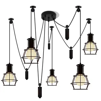 

Nordic Vintage Pendant Lighting Lamps Lights for Kitchen Living Room Light Fixtures Village Retro Bedroom Iron Lantern Luminaire