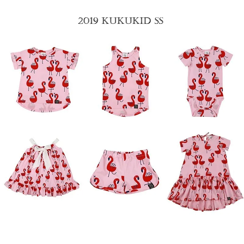 

Kids T Shirts 2019 Kukukid Brand Boys Girls Flamingo Short Sleeve T Shirts Baby Children Cotton New Summer Tops Tees Clothes