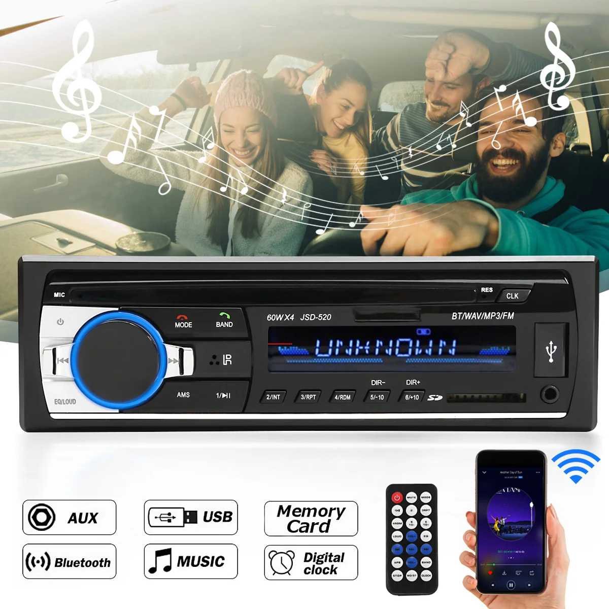 Автомобильная стереомагнитола bluetooth 24 в вход Aux USB MP3 FM радио плеер стандарт с
