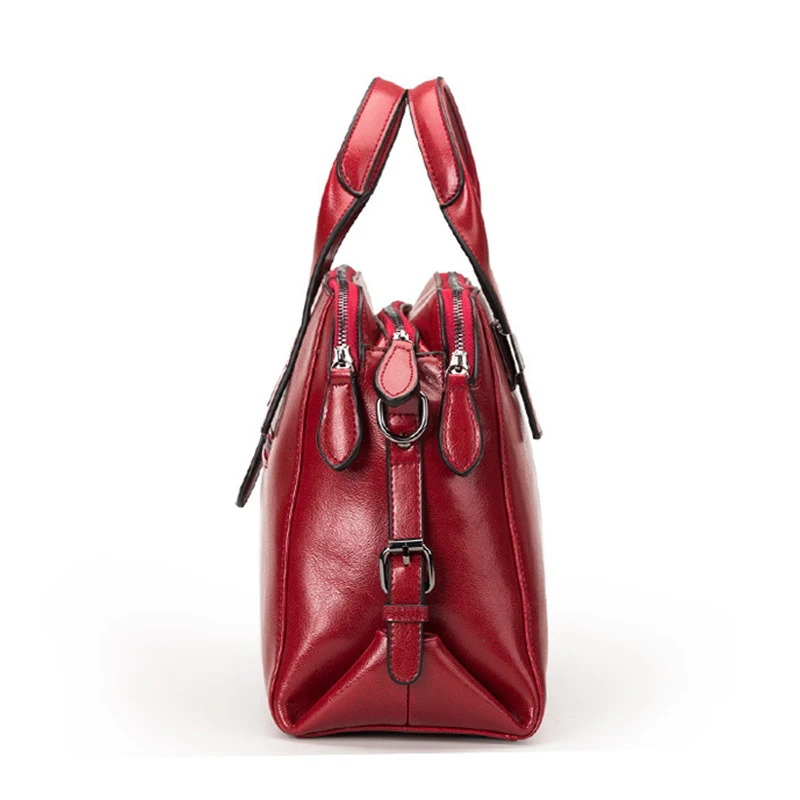  Genuine Leather Women Totes Luxury Handbags Double Zipper Design Ladies Shoulder Bags Designer Real - 33001292093