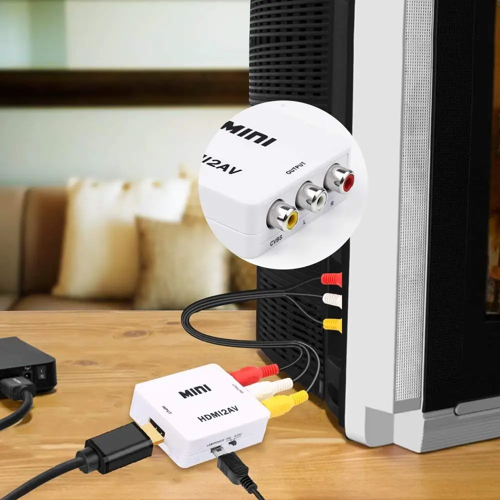 Преобразователь HDMI в AV адаптер на 3 RCA CVBS преобразователь 1080P композитные