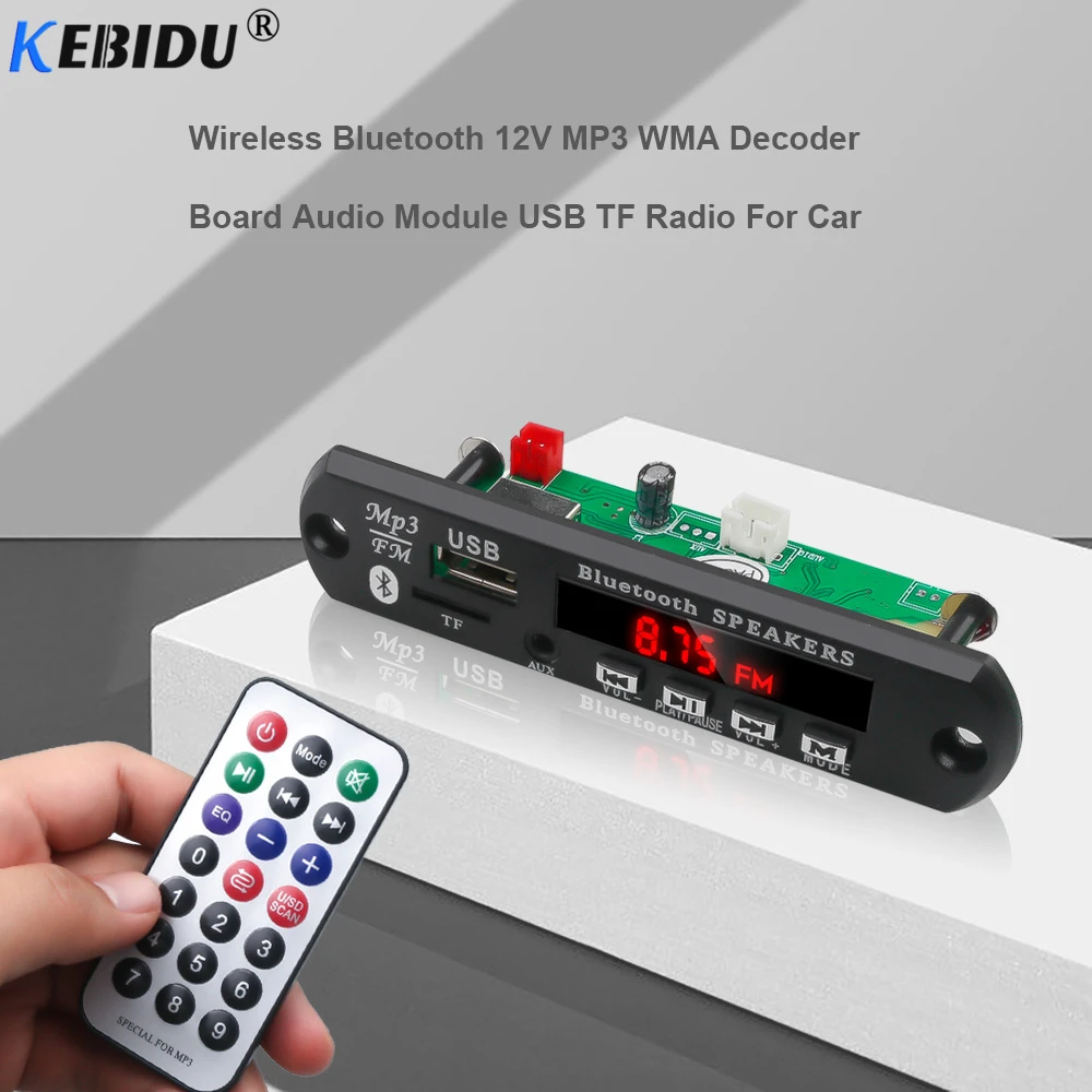 Автомобильный аудио USB TF FM Радио MP3 модуль KEBIDU беспроводной Bluetooth 12 в WMA декодер