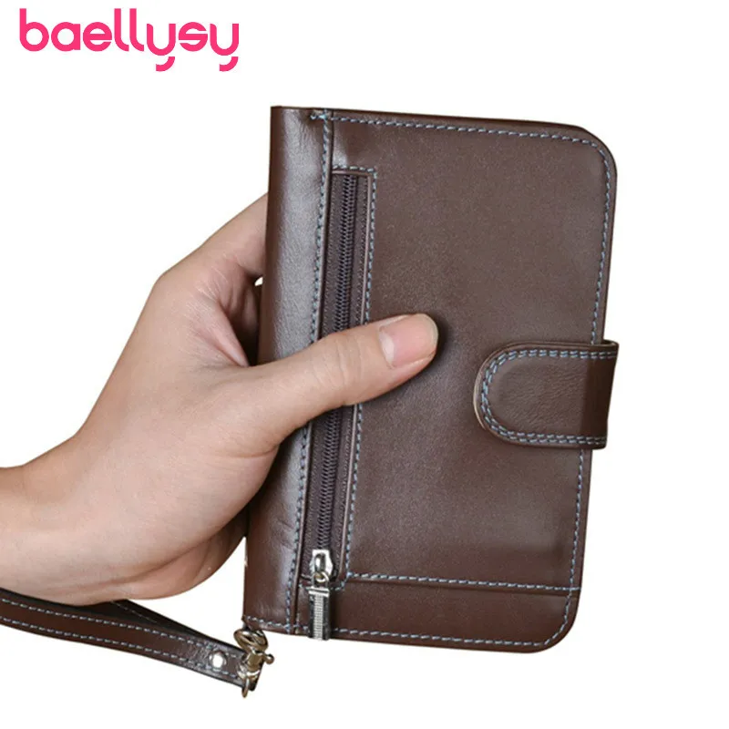 

2019 New Man Wallets Short Genuine Leather Wallets Rfid Card Holders Men Wallets With Coin Money Pocket Small Zipper Cartera