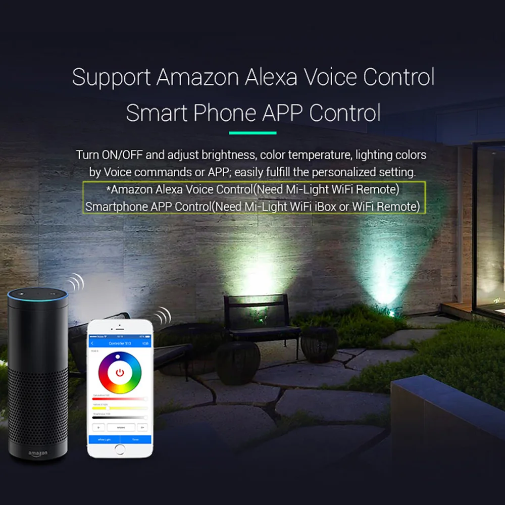 Умные светодиодные садовые лампы FUTC04 6 Вт RGB + CCT освещение IP66 переменный ток 100 В ~