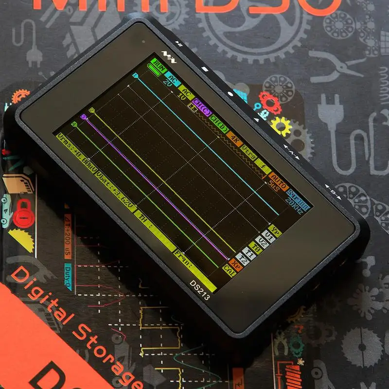 

DS213 Digital Oscilloscope Kit 4 Channel DSO213 Sampling Rate MCX 100MSa/S 3 Inch Colorful Screen Storage Oscilloscope Set