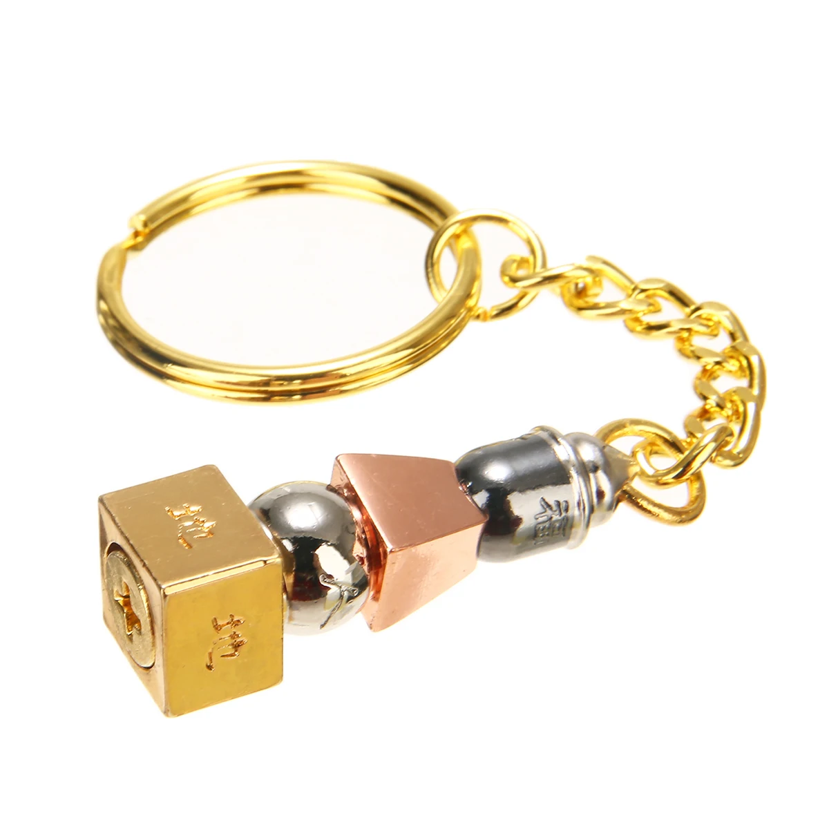 

1Pcs Feng Shui Five Element Pagoda Key Chain 42x12mm Feng Shui Wealth Safety Health Amulet Alloy Keychains 115mm Tool Parts