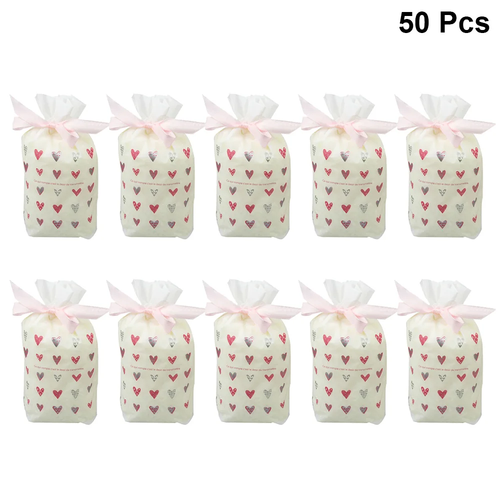 50PCS Drawstring Gift Wrap Bag Treat Candy Baking Cookie Pouch for Festival Wedding |