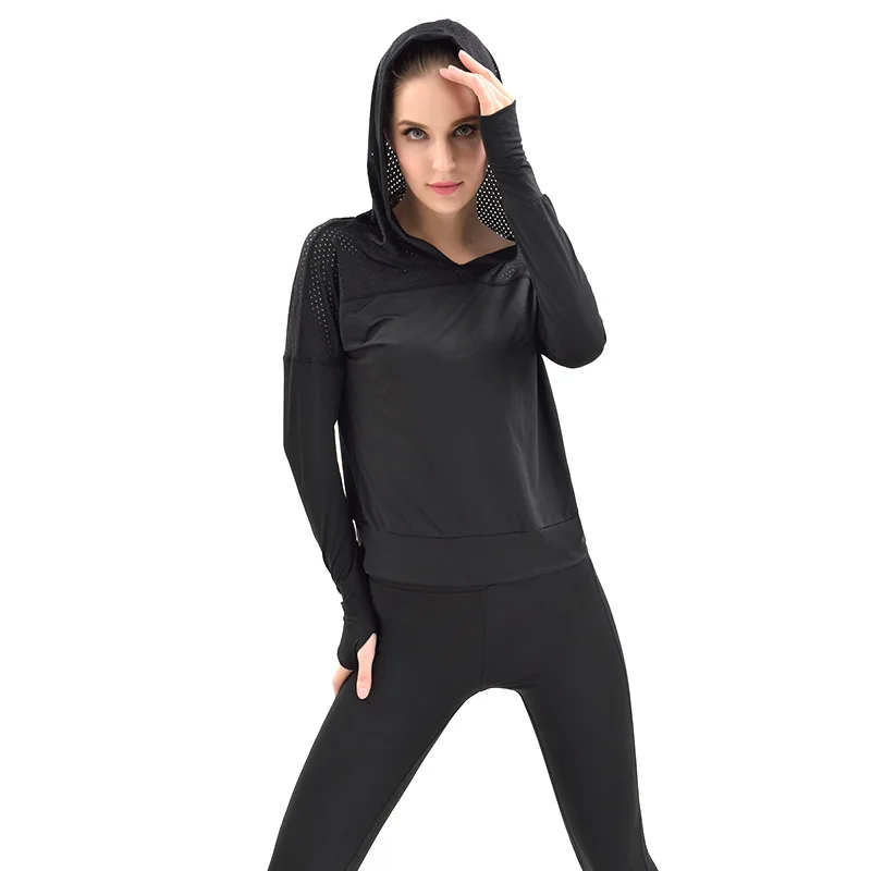 

2019 Women Yoga Sets Clothes 2 Piece Hooded Quick Drying Tight Tracksuit Sportswear For Running Fitness Yoga Gym Workout