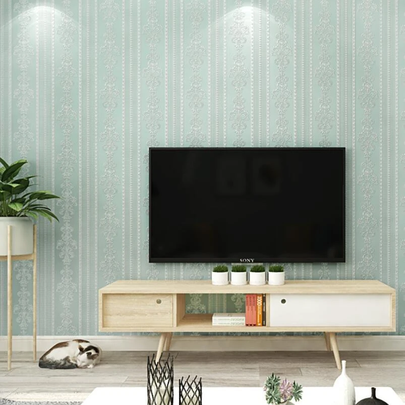 Luxury Europe Strips Wallpaper Vertical Living Room Tv Background Wall  Paper Chic Non-woven 3d Self Adhesive Wall Covering Qz118 - Wallpapers -  AliExpress