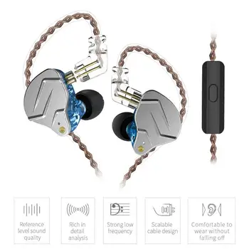 

KZ ZSN Pro Metal Earphones 1BA+1DD Hybrid HIFI Bass Earbuds In Ear Headset with Mic/no Mic