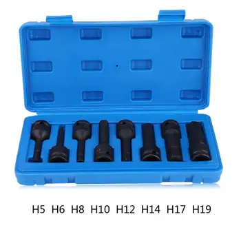 

8Pcs 1/2" Inch Drive Air Allen Hex Key Bit Socket Set H5 / H6 / H8 / H10 / H12 / H14 / H17 / H19 car socket Hex Bit Set