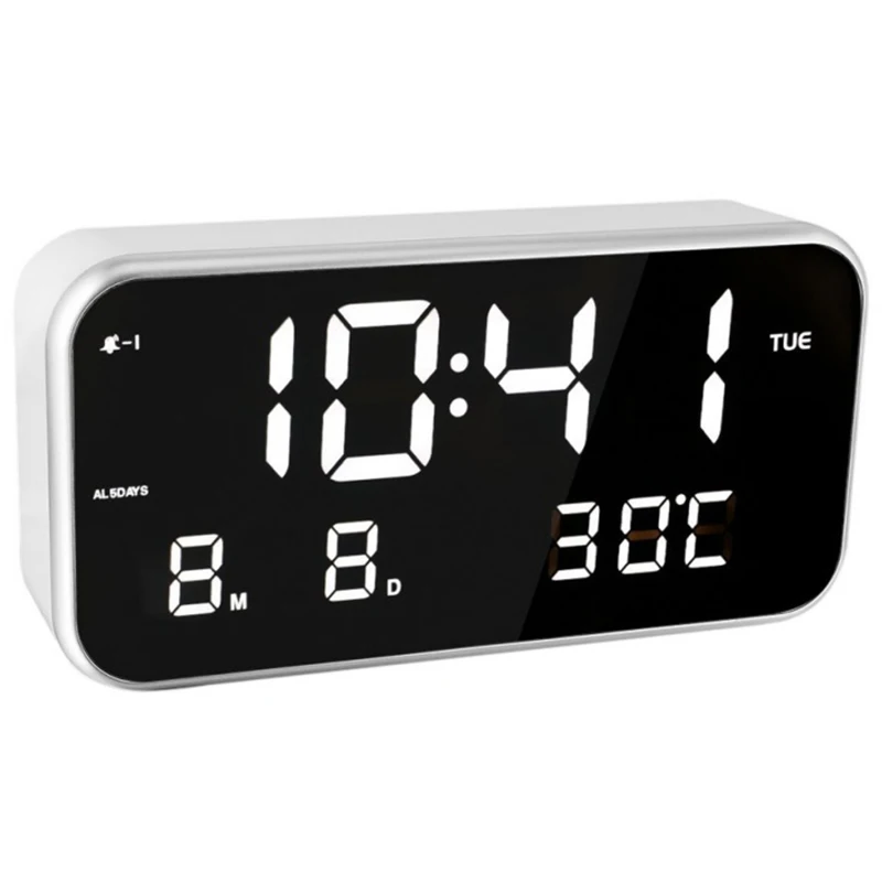 

Digital Analog-Digital Clocks Led Digital Multi-Function Alarm Clock Mirror Clock Temperature Sleepy Luminova Home Decor