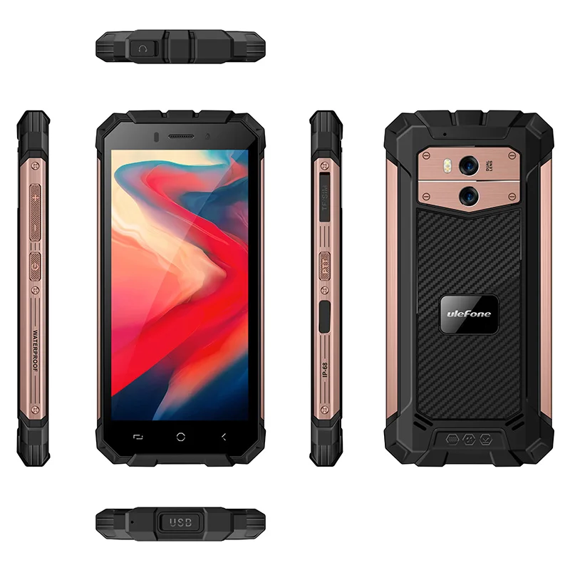 Ulefone Armor X2 3g смартфон 5 дюймов Android 8 1 MT6580 четырехъядерный 2 Гб ОЗУ 16 ПЗУ 13 0 МП + 5Мп 5500
