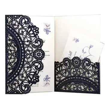

Hollow Invitation Letter Out Shell Lace Glitter Powder Invitation Letter For Bridal Baby Showers Graduation Ceremonies Birthday
