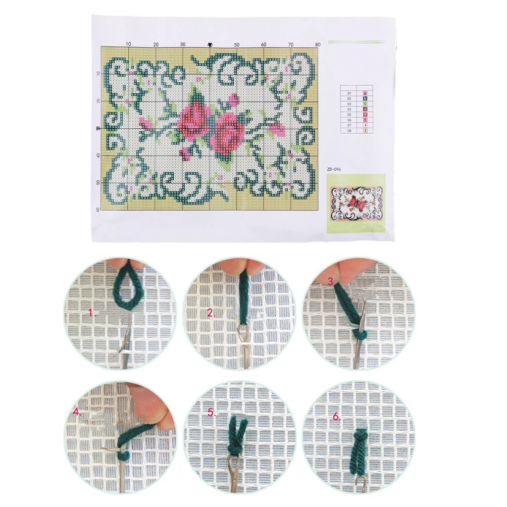 Декоративный цветочный ковер комплект для вязания крючком DIY подушка ковер цветок защелка крючок ковер набор рукоделие вышивка крючком