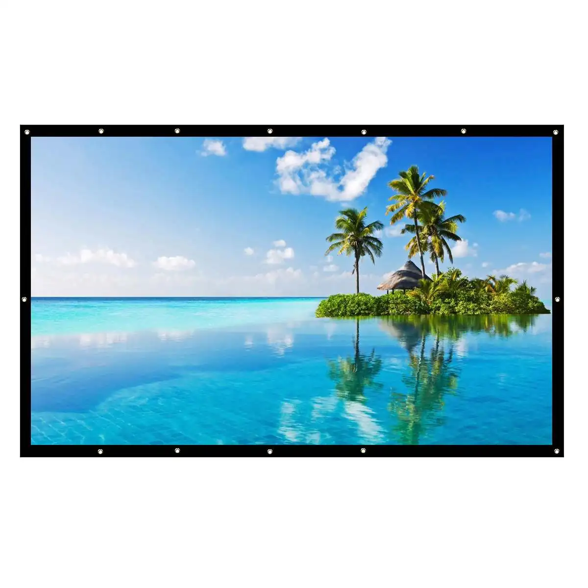 

Foldable HD 200 inche Projector Screen 16:9 4:3 Wall Mounted For HD Projector Home Theater Cinema Movies Party