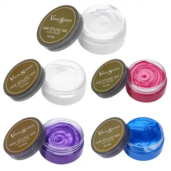

5 Colors 80g Unisex Hair Color DIY Pomades Wax White Gray Hair Dye Cream Disposable Hairstyle Modeling Hair Coloring Wax Styling