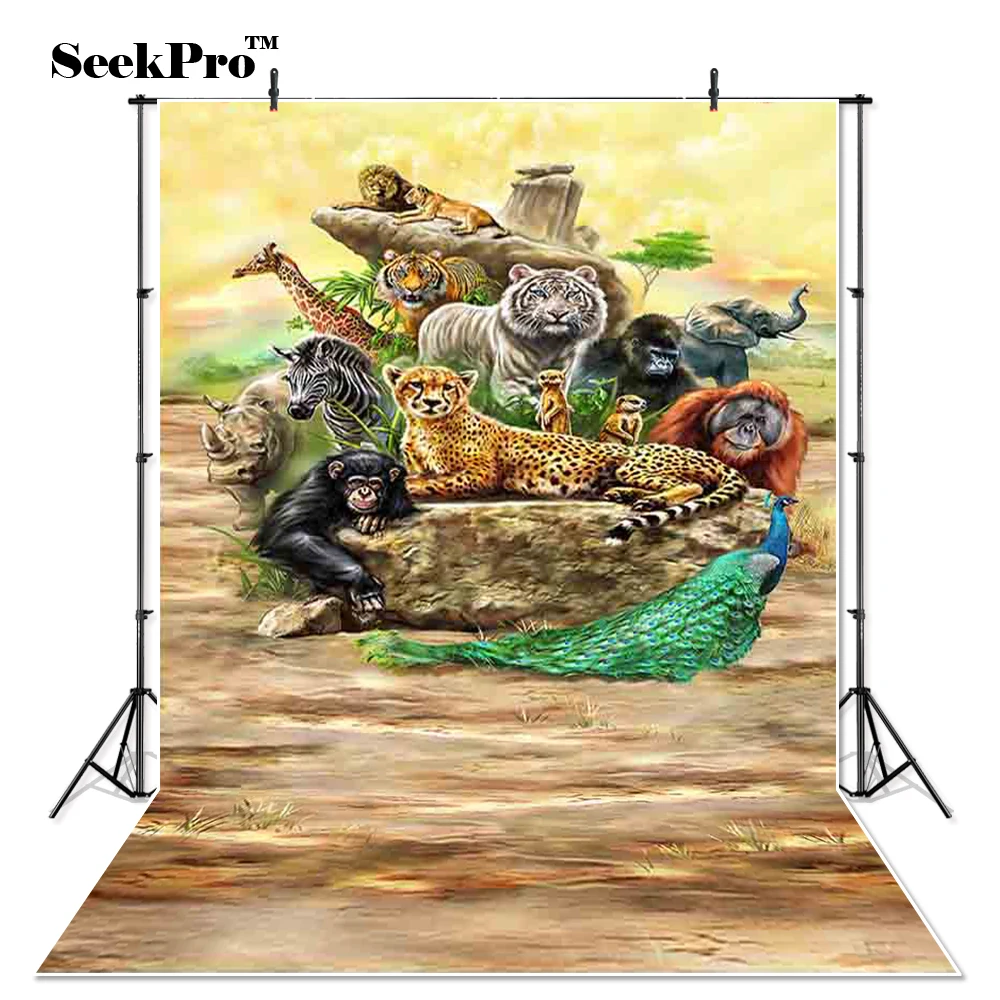 

Thin Vinyl tiger zebra Leopard peacock children Photo Backdrops Printed indoor professional Photographic Studio Backgrounds