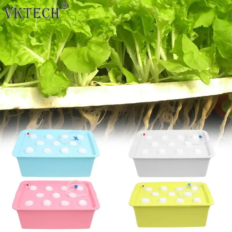 11 Holes Hydroponic System Garden Pots Planters Indoor Garden Plant Seedling Box Grow Kit Nursery Pots Plant Site US UK Plug