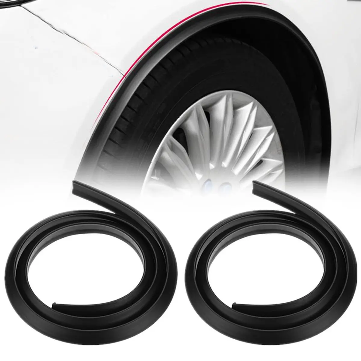 

2X Universal Car Fender Flare Extension Wheel Eyebrow Protector Arch Trim Strip