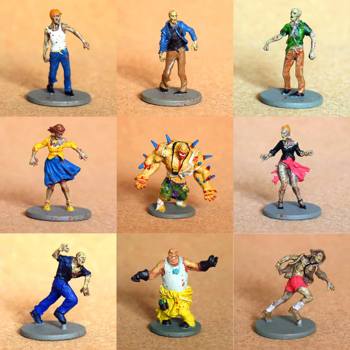 

Die-casting endless slaughter zombies a town siege running group game and chess table game a model corpse has been painted