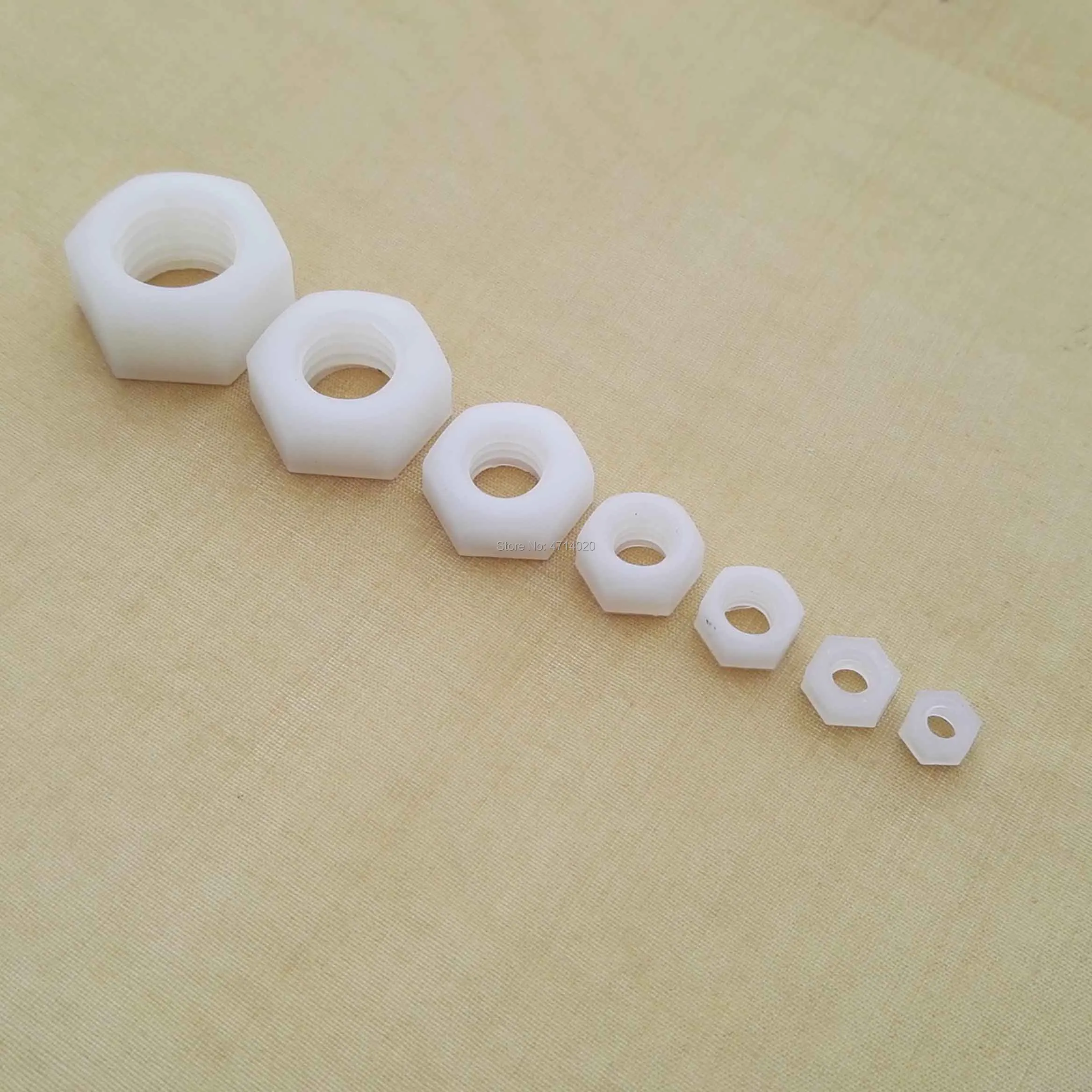 M2 M2.5 M3 M4 M5 M6 M8 M10 M12 Black White Nylon Plastic Insulation Metric Threaded Hex Hexagon Nut Bolt Screw 25x hexagon nuts