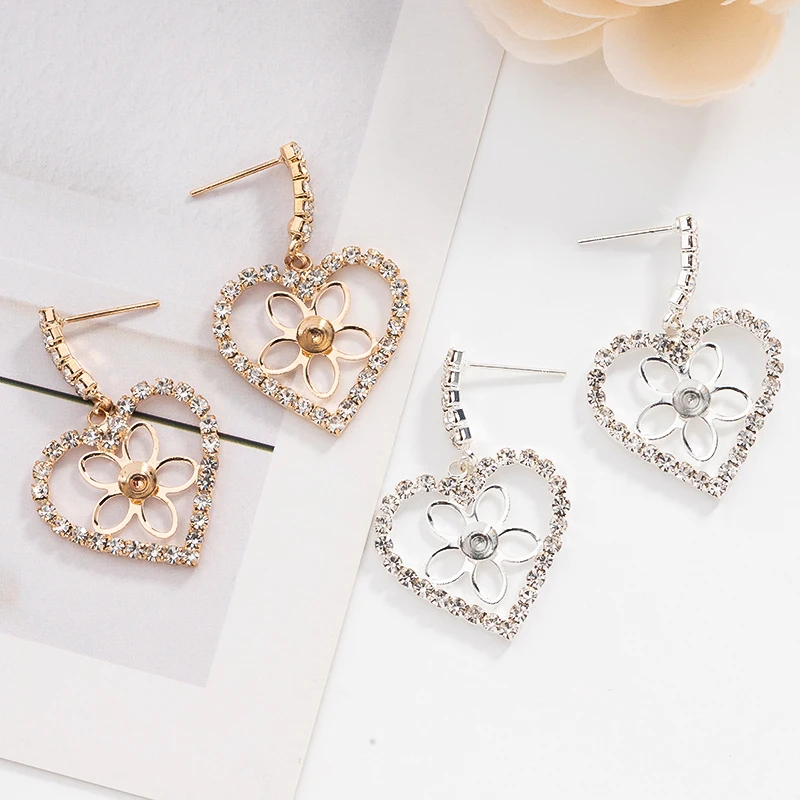 

Women Girl Crystal Rhinestone Earrings flower heart Dangle Earring Bride Wedding Jewelry Ornaments Exquisite Oorbellen E564