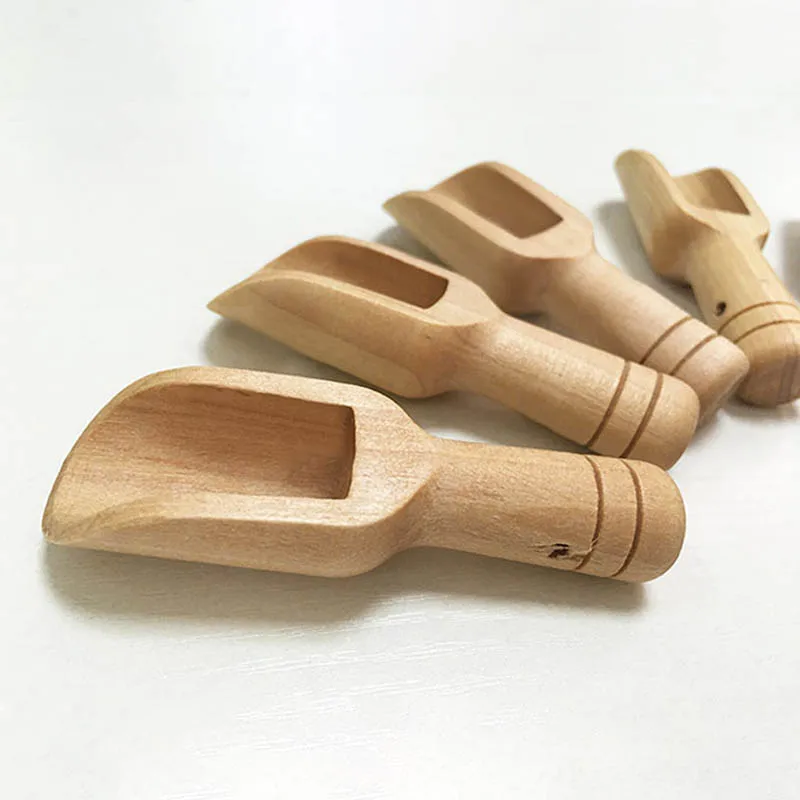 Mini Wooden Spoon Spice Spoons Sugar Tea Coffee Scoop Kitchen Gadgets