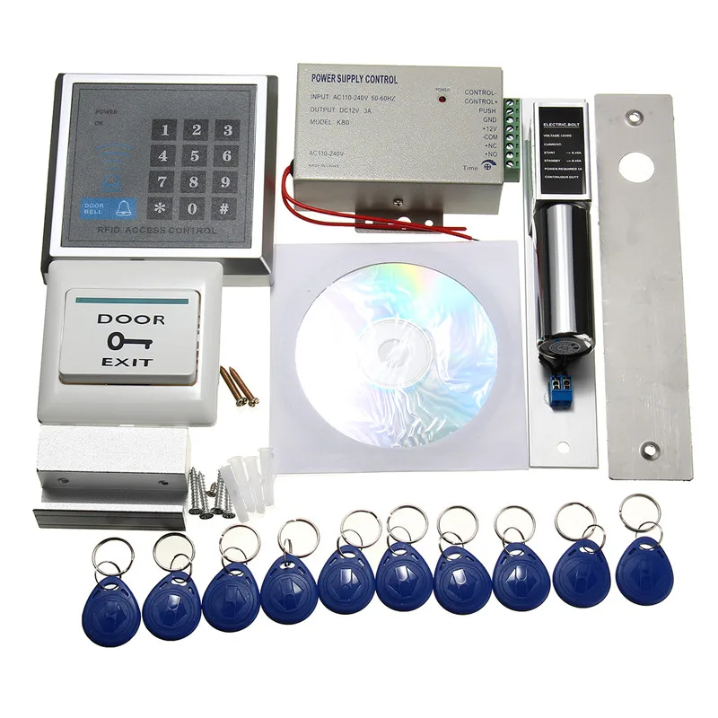 

MJPT020 Electric RFID Access Control ID Password Safty Entry System Door Lock Magnetic Set Access Control System Kit