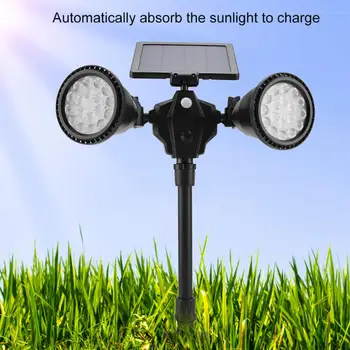 

Motion Sensor Solar Spotlight Light Garden Lawn Lamps 36 SMD LED Dual Head Solar Path Light 360 Degree Rotatable Solar Lamp