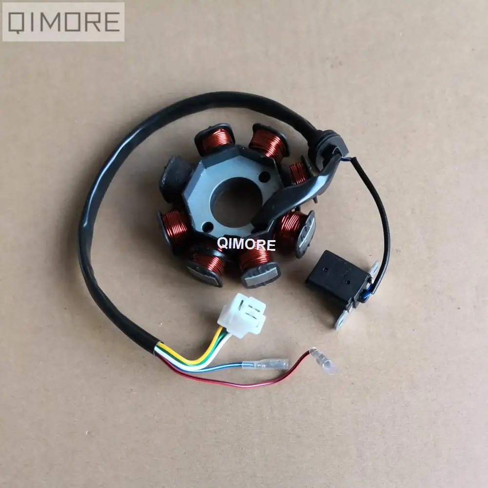

8 pole 5 wire AC fired magneto stator for Scooter Moped ATV Go Kart 139QMB 1P39QMB 147QMD GY6 50 60 80 cc