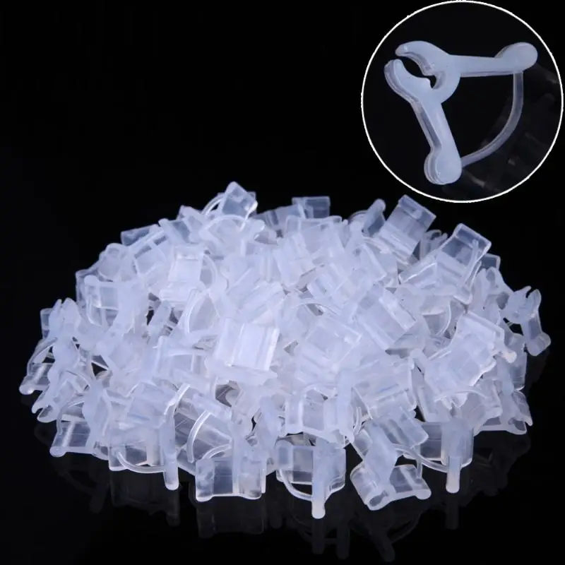 

100 Pcs Mini Grafting Clips Plastic Mini Transparent Plants Vegetable Flower Grafting Clips Gardening Ornaments Bushes Tools