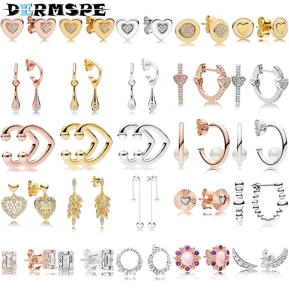 

DERMSPE New Glacier Beauty 925 Sterling silver Earrings Personality Fashion Jewelry Woman Gifts Love Pod Ear Nail 297357CZ