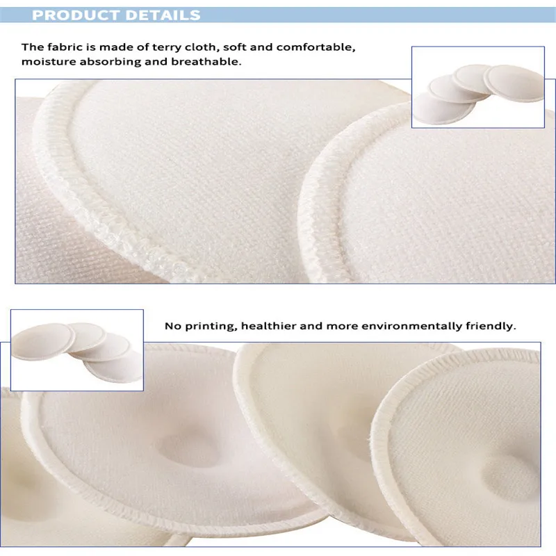 4pcs Fashion Baby Feeding Breast Pad Washable Nursing Pad Soft Absorbent Reusable Nursing Anti-overflow Maternity Nursing Pad