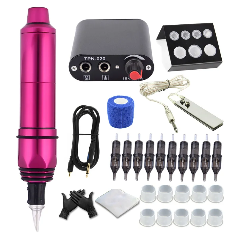 

Professional Tattoo Kit Set Rotary Tattoo Machine Motor Pen Power Needles Accessories Sets without Ink kits