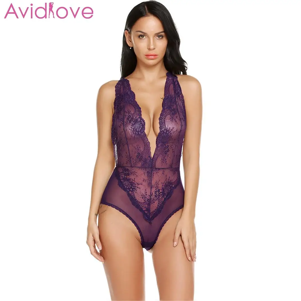 Женское кружевное нижнее белье Avidlove соблазнительное с глубоким v образным