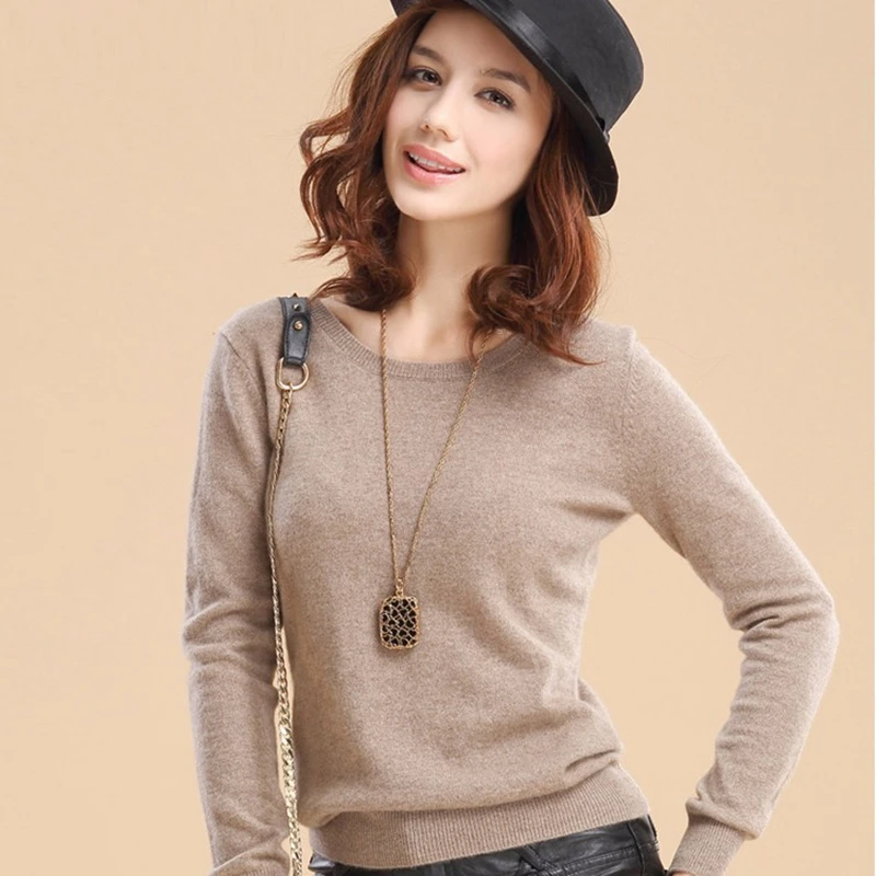 2018 Hot sale New arrival Women Sweaters and pullovers Female round neck Cashmere Sweater Knit Wool Basic Jumper Free shipping | Женская