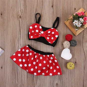 

0-5Y Casual Cute Two Pieces Baby Kids Girls Bikini Set Swimwear Polka Dot Swimming Bathing Suit Swimsuit Summer Clothes