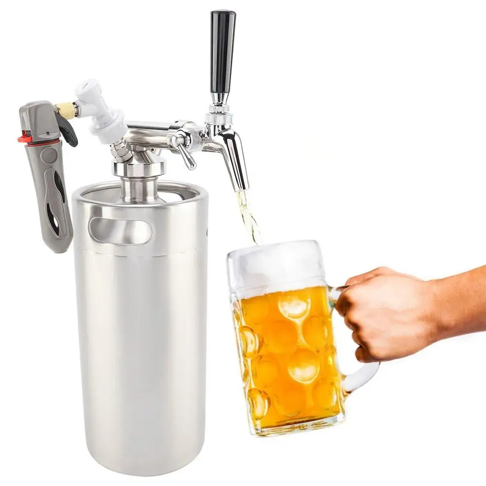 

3.6L Stainless Steel Beer Barrel Drink Dispenser Home Hotel Supplies